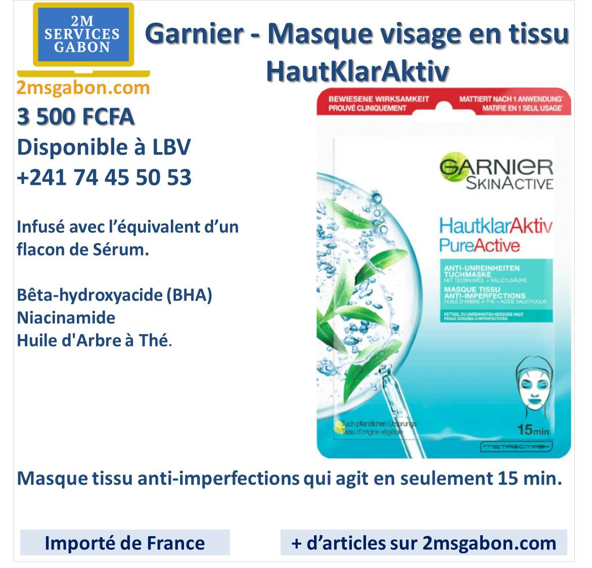 Garnier - Masque visage en tissu HautKlarAktiv