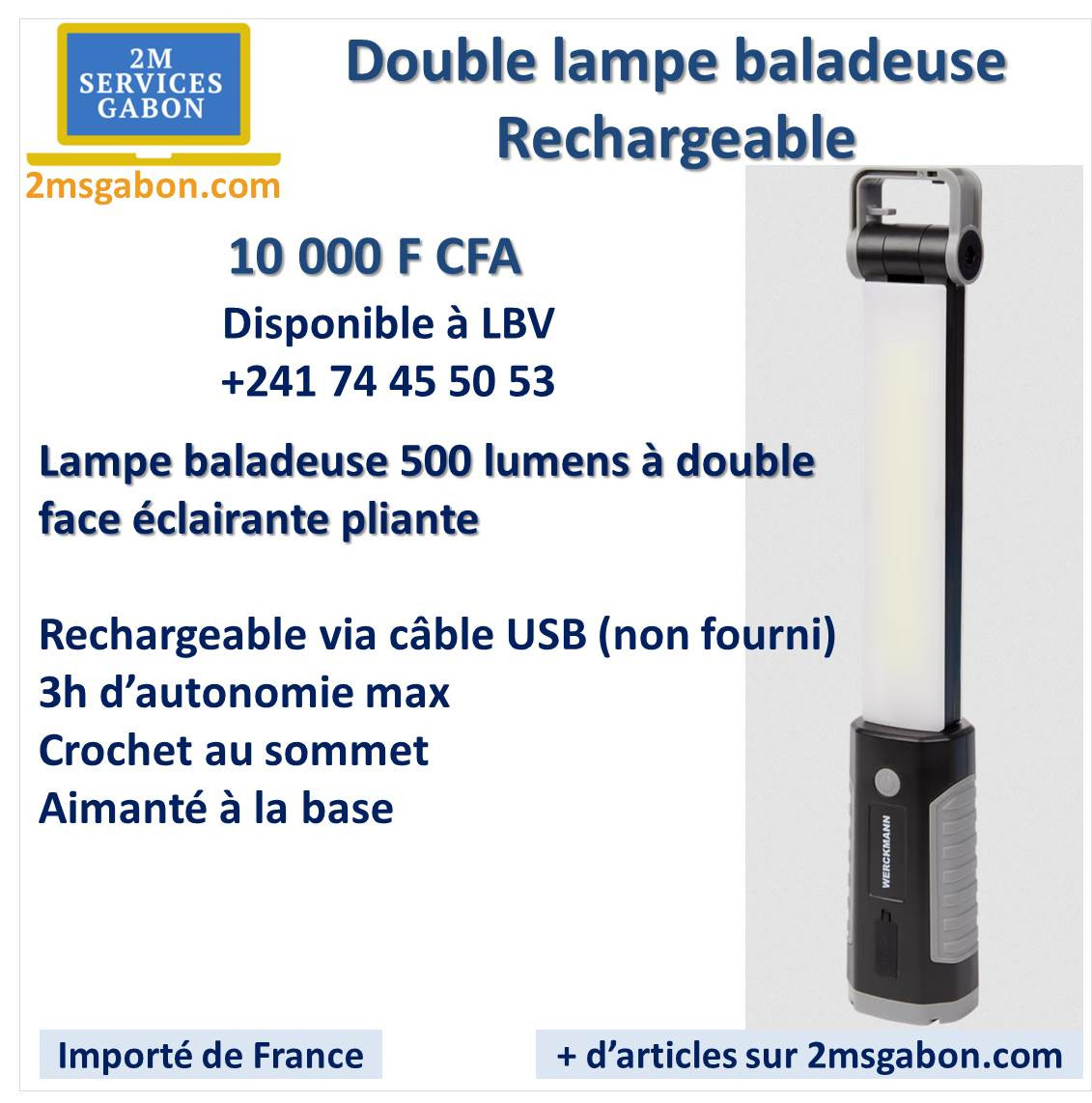 Lampe LED double face rechargeable